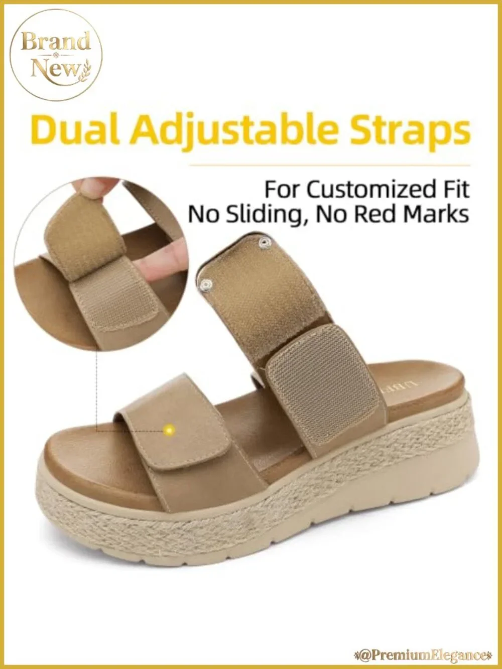 Womens Platform Wedge Sandals Orthopedic Arch Support Slip-On Espadrille